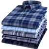 Camisas de vestir para hombres Camisa de manga larga para hombres 100% algodón puro 7XL Plaid Business Slim Fit Camisa para hombres Ropa casual coreana Camisa con botones de gran tamaño 230728