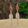 Kolczyki Dangle Retro Ethnic LEAF FOR Womengsy Biżuteria Czech Turkusowa Pendientes Mujer Brincos