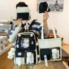 ハンドバッグ5pcsset kawaii women backpack韓国のかわいいガールブックバッグ