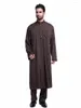 Vêtements ethniques décontracté moyen-orient musulman hommes Thobe Jibbah pantalon 2 pièces costume saoudien homme bouton longue chemise pantalon lâche Robe ensembles