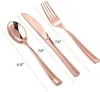 Disposable Dinnerware 50 Set Steak Gold Plated Knife And Fork Spoon Plastic Tableware Western Three-piece Grade Thickening