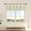 Curtain Yellow Daisy Flowers Sheer Curtains For Kitchen Cafe Half Short Tulle Window Valance Home Decor