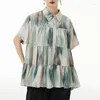 Camicette da donna Street Gradient Tie Dyed Camicia a maniche corte Sottile Drappeggio allentato Moda Casual A-line Cake Tide Primavera Estate