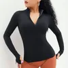 Camisas ativas outono e inverno com zíper manga comprida casaco esportivo feminino fino secagem rápida roupa de ioga corrida roupas femininas fitness