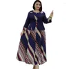 Abbigliamento etnico XL-6XL Plus Size Abiti africani per le donne 2023 Natale Abito a due pezzi Set Dashiki Robe Femme Abiti da festa