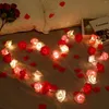 Corde a batteria/USB Fata LED Fiore di rosa Stringa di luce San Valentino Festone di nozze Lampada ghirlanda per la decorazione della stanza della festa di Natale