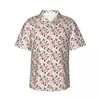 Men's Casual Shirts Short-sleeved Camellias Anemone Flowers And Alstroemeria Shirt Beach Clothes Personality Tops