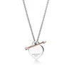 Designer hart ketting kettingen roestvrij stalen sieraden Rose goud Sier pijlpunt door dames sieraden verjaardag bruiloft feest cadeau met doos s s