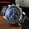 Multi Functional Iced Out Watches 40mm Leather Mens Fashion Men Dress Designer Watch Quartz Chronograph Movement Sports Wristwatch338s