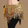 Abbigliamento da palcoscenico Donna Accessori per abbigliamento danza del ventre Cinture con nappe Strisce Rettangolo Danza del ventre Sciarpa con paillettes Cintura con frange