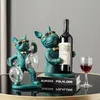 Dekorativa föremål Figurer 2023 Hemdekoration Dog Ornament French Bulldog Ving Glass Holder Stand Tabell Nordic Harts Sculpture 230729