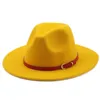 Wide Brim Hats Bucket HH01 Simple Church Party Vintage Top Hat Panama Solid Felt Fedoras for Men Women Wool Jazz Cap 230729