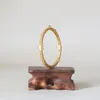 Bangle Vintage Fine Carving Gold Color Hollow Bangles For Women Traditional Ancient China Luxury Jewelry Inlay Jade Hand Chain Bracelet