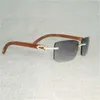 50% de descuento en las gafas de sol 2023 tendencia diseñadora estrasa madera natural hombres al azar de madera corta de piedra retro gafas para club summerkajia new