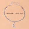 Classique étoile lune pieds chaîne strass bracelets de cheville pour femmes plage polyvalent pendentif chaussures bracelet de cheville sur la jambe bijoux 230719