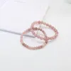 Brin 6/8cm bijoux en perles rose fraise cristal flocon de neige perles Bracelet pour femmes cadeau d'anniversaire taille personnalisable vente