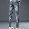 Mens Jeans Mens Summer Mid Rise Small Foot Jeans High Quality Youth Fashion Slim Fit Casual Pants 230729