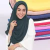 Ethnische Kleidung Muslim HijabsTurbanet Kopftuch Mode Plain Bubble Chiffon Schal Damen Hijab Wrap Einfarbige Tücher Kopf260S