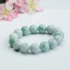 Strand Jadeite Myanmar Bead Armband Högkvalitativ klass A Burma Jade Bangle Armband Män Kvinnor Fina smycken Tillbehör