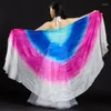 Stage Wear Top Gradient Color Belly Dance Voiles 250 110cm Hand Throw Scarf Shawl Dancer Accessoire Adulte Multi Bellydance Veil