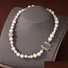 Beaded Neckor Pearl Necklace Luxury Designer Jewelry for Women Fashion Womens Wedding Chains Hängen med Diamond C Tillbehör DHP4C