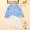 Clothing Sets LAPA 2 To 8 Years Girls Clothes Long Sleeve Solid Skirt Set Butterfly Spring Autumn Fashion Outfits