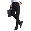 Pantaloni da uomo Pantaloni classici Maschili di alta qualità Social Straight Summer Formal Office Stretch No Iron Business Casual Dress Black