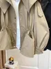 Femmes Trench Coats Design Sense Of The Minority Loose Casual Cordon Taille Vêtement Manteau Femme Automne Et Hiver Court