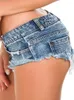 Shorts Jeans Feminino Feminino Feminino Magro Lavado Rasgado Hort Mini Denim Calça Sexy Destruction Macio E Confortável