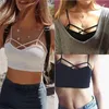 Débardeurs pour femmes Sexy Girl Cut Out Culotte Bustier Bralette Corset Tops Strappy Tank Blouses Bottoming Vest Bandage Halter Camisole