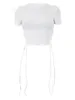 Kvinnors t skjortor kvinnor sexig kort ärm tee skjorta djupt v hals smal fit tank top grunge fairy camisole y2k sommar toppar (h-white l)