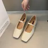 Платье обуви Bailamos Fashion Flats Brand Design Square Toe Women Ballet Shoes Casual Buctle Brap Женская обувь низкие каблуки MU 230729