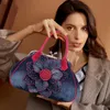 Bolso de noche Vintage rosas flores bolso de hombro mujer Casual bolso chica Denim Messenger tendencia lujo marca Bolsos Bolsos 230729