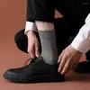 Men's Socks Business Style For Men Spring Autumn Suit Formal Occasion Feast Fashion Luxury Soft Cotton Black White Middle Tube