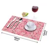 Ładowca stołowy 4/6PC Set Maty Flower Japan Cherry Blossoms Drukowane serwetki kuchenne