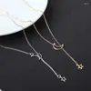 Pendant Necklaces Austyn 2023 Europe America Japan And South Korea Fashion Moon Star Necklace Women Jewelry Wedding Banquet Party
