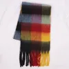 Schals Luxus Marke Frauen Plaid Schal Winter Warme Pashmina Schals Kaschmir Dicke Wrap Dame Quaste Regenbogen Haarige Bufanda 230729