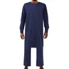 Ethnische Kleidung, muslimische Herren-Jubba-Thobe-Kaftan, Gebets-Männer, gestreift, langärmelig, afrikanischer Folk-Stil, Tops, Anzug, saudi-arabische Kleidung