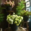 Fleurs décoratives 3 tête bois hortensia Simulation fausse fleur haut de gamme qualité soie maison affichage doux décoration matériel