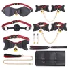 Brinquedos adultos BLACKWOLF Sino 8 pçs Conjunto BDSM para casais Kits Bondage Bdsm Brinquedos adultos Cosplay Jogo Brinquedos sexuais Arco Algemas Colar Estilos 230728