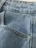 Shorts pour femmes FTLZZ été femmes mode jambe large Denim dame décontracté Vintage couleur unie poches droite Jean