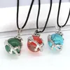 Pendant Necklaces China Dragon Wrapped Natural Stones Necklace For Healing Reiki Handmade Round Balls Shape Crystal Quartz Beads Women Men