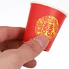 Engångskoppar sugrör 100 st kinesiska kinesiska bröllop papper mugg party bankett munvatten serverar juice