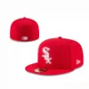 Nowy projektant mody Classic Fited Color Flat Peak Pełne zamknięte czapki Sox Baseball Sports Hats w rozmiarze 7- Rozmiar 8 Snapback L7