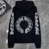 Mens Luxury Fashion Jackets Hoodies Brand Ch Sweatshirts Designers Zipper Hooded tröja Män kvinnor Casual Pullover Sanskrit Horseshoe Hoodie Topps COA 94LH