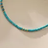 Chaînes Conception À La Main Irrégulière Turquoise Perlé Collier Pour Femmes Chanceux Or Épis De Blé Chaîne Rétro Bijoux Creative Cadeaux