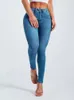 Women's Jeans For Women High Waist Stretchy Ladies Denim Light Bule Pencil Slim Pants Casual Streetwear