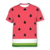 Men's T Shirts Color Polyester TShirt For Men Watermelon Abstract Basic Casual Thin Shirt Novelty Trendy