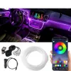 6 in 1 6M RGB LED Car Interior Luce ambientale Fibra ottica Strisce luminose con controllo app Auto Atmosphere Lampada decorativa228V