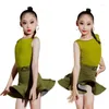 Stage Wear Children Latin Dance Dress Swing Skirt Fringed Tango Salsa Ballroom Kids Dresses For Girls Costume Competition